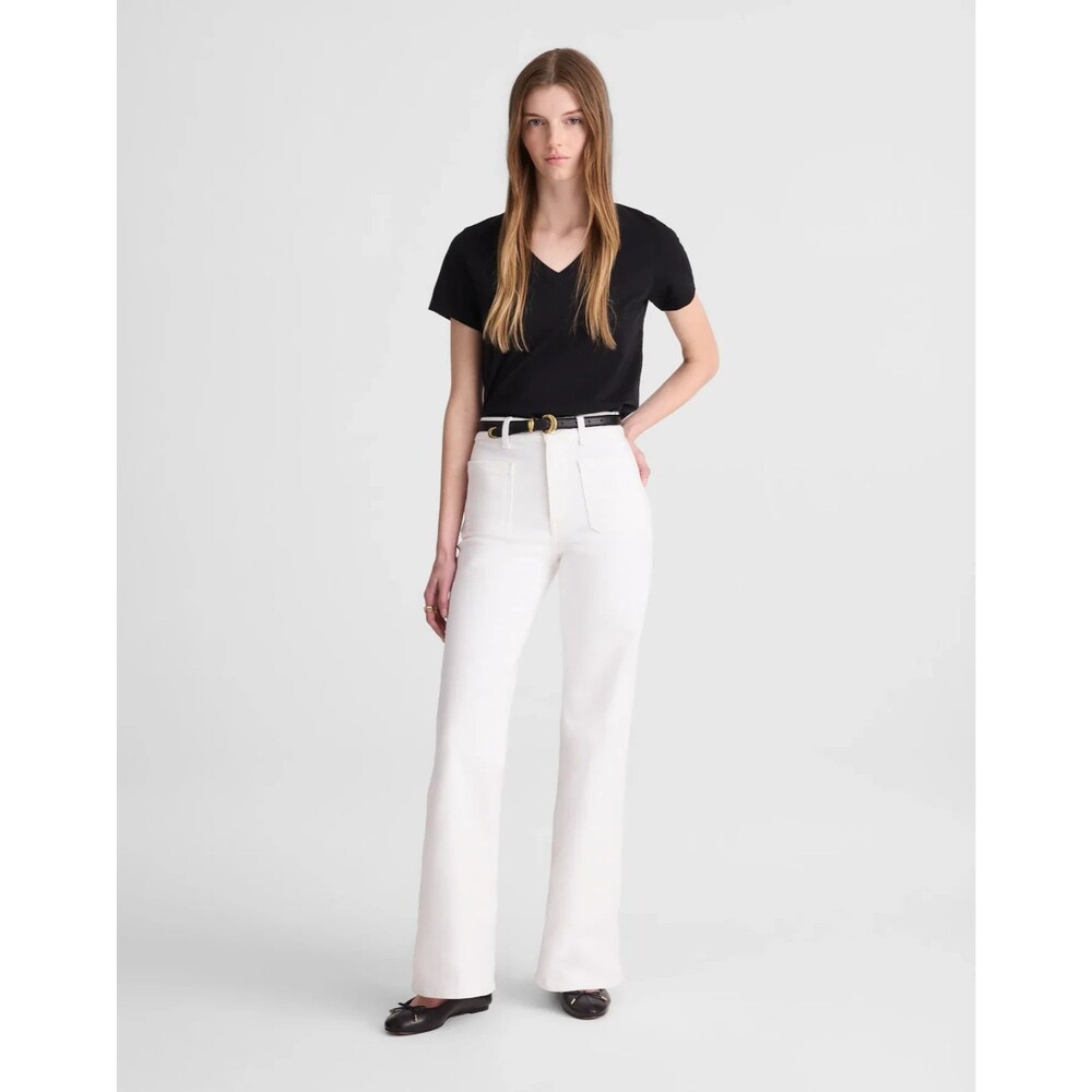 MADEWELL The Short Emmy Wide-Leg Jean 26S Tile White Super Stretch Denim NWT B35